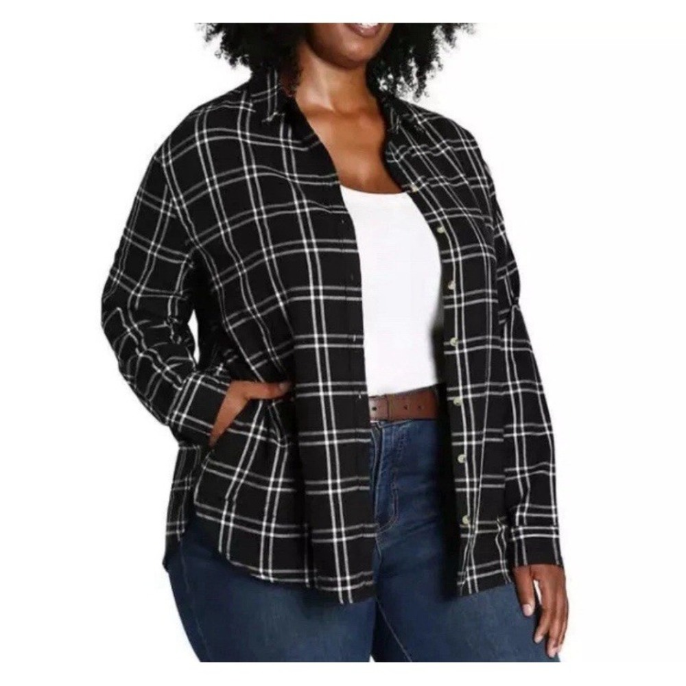 Jachs Girlfriend Ladies' Flannel Shirt, Black Womens XXL  excellent Cozy Cowgirl